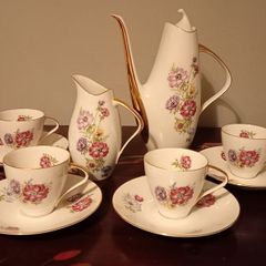 Vintage Czechoslovakia Espresso Set with Milk Jug and Coffee Pot.