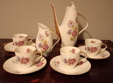 Vintage Czechoslovakia Espresso Set with Milk Jug and Coffee Pot.