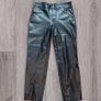 Zara Black Faux Leather Biker Trousers Zip Detail High Waist UK 10 Image 3