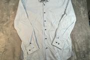 HUGO BOSS Smart Shirt Size 16 M 41 - Light Blue Office Slim Fit Long Sleeve