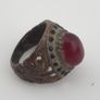 Ancient Brass Red CZ Ring  Rustic Collectible Jewellery Image 6