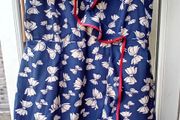 Blue Ruffle Cross-over Dress