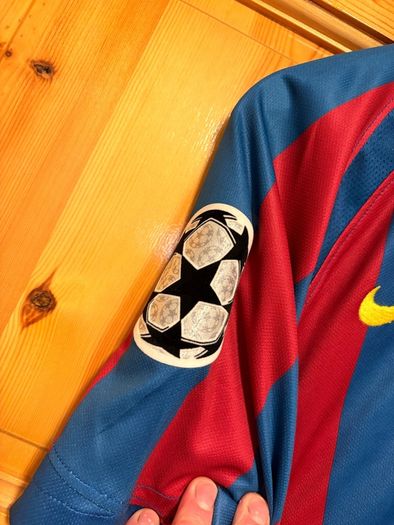 2006 Ronaldinho Barcelona Champions League Replica Retro Jersey