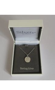 Silver by Absolute Sterling Silver Initial P CZ Disc Pendant Necklace New Boxed  CAN POST