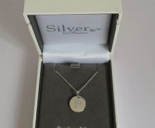 Silver by Absolute Sterling Silver Initial P CZ Disc Pendant Necklace New Boxed  CAN POST