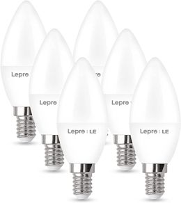 E14 LED Light Bulb, Small Edison Screw E14 Candle Bulb, Warm White, 4.9W 470lm, 40W SES Bulb Equivalent, 2700K C35 E14 LED Bulb, Energy Saving Candle Light Bulbs, Non-dimmable, Pack of 6 (FREE POSTAGE)