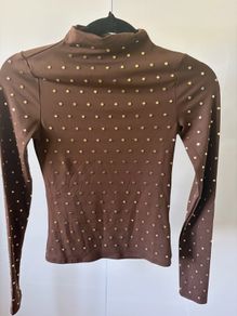 Brown & gold top - new no tags