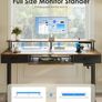 Standing Desk with Keyboard Tray & Storage Drawers, 120cm Height Adjustable Desk with Monitor Stand, LED Lights, Power Outlet and USB Ports for Home Office, Rustic Brown Image 4