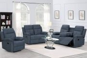 Amazing Hailey Beige &amp; Slate Grey Fabric Recliner Sofa