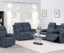 Amazing Hailey Beige & Slate Grey Fabric Recliner Sofa