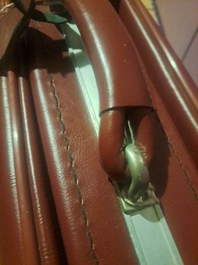 Oxblood red burgundy leather expanding travel suitcase vintage