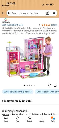 Kidkraft wooden doll house and accessories