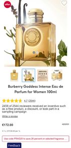 BUrBERRY Goddess Intense 100ml parfum for her