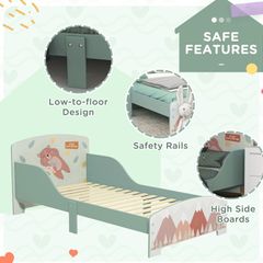 Toddler Bed Frame, Kids Bedroom Furniture for Ages 3-6 Years, Green