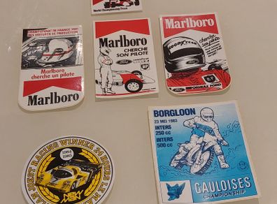 Vintage Marlboro & Racing Stickers 1980's