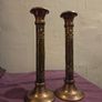 Antique Brass Candlesticks Image 6