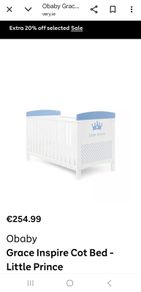 Obaby Grace Inspire Cot Bed - Little Prince design