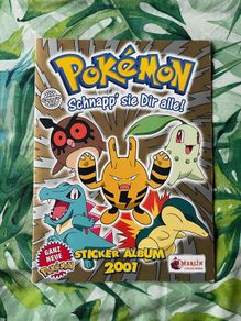 Nintendo Pokemon Topps Merlin Sticker Album And Poster 2001 Almost Complete German Mint