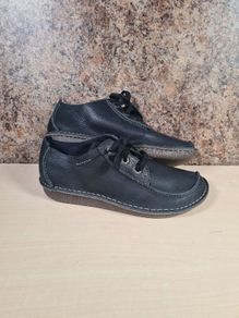 Clarks Unstructured Funny Dream Blue Navy Leather Shoes  Size Uk 9 D Eu 43 Brand New Unisex Mens Womens