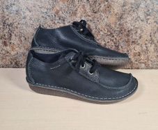 Clarks Unstructured Funny Dream Blue Navy Leather Shoes  Size Uk 9 D Eu 43 Brand New Unisex Mens Womens