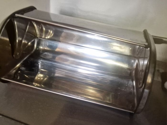 Chrome bread bin