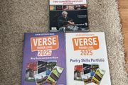 Leaving cert Higher level English poetry textbook and accompanying workbook and King Lear textbook