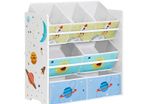 Kids Storage unit nursery storage  Nursery Shelf with 7 Boxes
