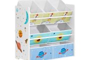 Kids Storage unit nursery storage  Nursery Shelf with 7 Boxes
