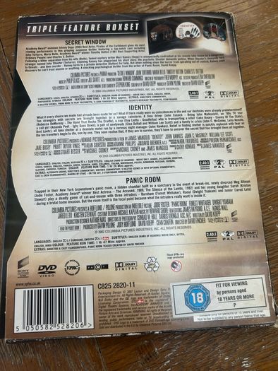 Secret Window, Identity, Panic Room - Triple DVD Boxset