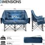 Portal Double Camping Chair Padded Folding Camping Sofa for Adults Large Quilted Love Seat Luxury Fodable Tub Chair Deluxe Moon Chair Collapsible Giant Festival Garden Lawn Picnic Load 272KG Image 3