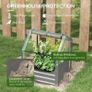 Metal Planter Box with Cover, Raised Garden Bed with Greenhouse, for Herbs and Vegetables, Clear and Dark Grey Image 3