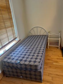 Single Bed and Side Table