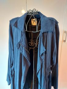 Stunning denim colour dressy All Saints style trench coat