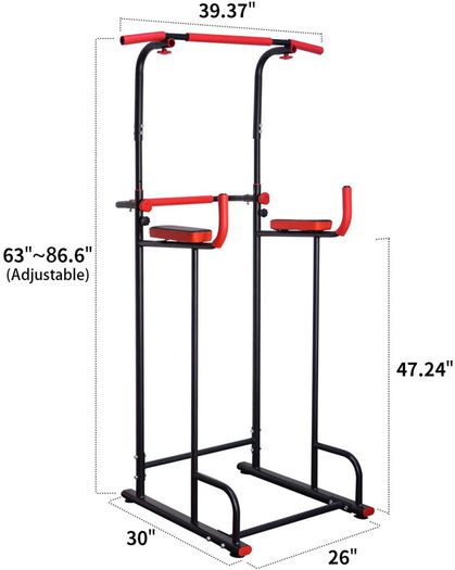 Power Tower Pull up rack station Multi-Function Adjustable Pull Up/Dip Station Pull Up Bar for Home Gym Strength Training Fitness Workout Exercise Equipment