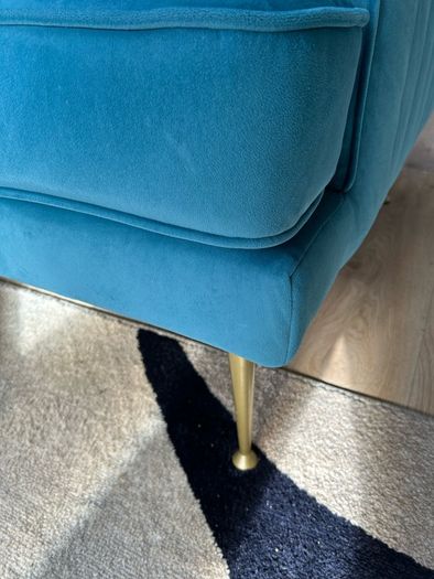 Teal dfs Enchanted sofa set. Four seater and cuddle seat.