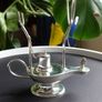 Vintage silver plated brandy glass warmer - oil lamp Image 5