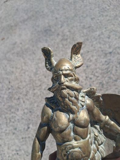 3 x Mid Century 10 inch Solid Brass Viking Warriors(6.9 kgs)