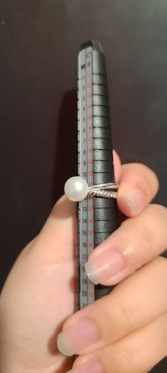[Size 58] Perlaviva Genuine Freshwater Pearls in Rhodium-Plated 925 Silver Ring