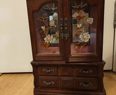 Beautiful Antique Wooden Jewellery Cabinet