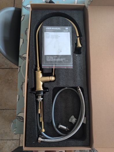 Brass Kitchen Tap with pull out hose