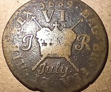 1689 James II Gun Money Six Pence