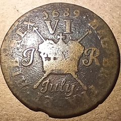 1689 James II Gun Money Six Pence