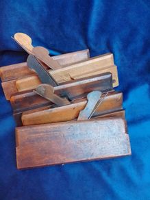 Can post!  19th Century Wooden Moulding & Rebate Planes (Set of 5)