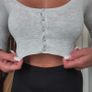 Grey Cropped Cardigan, BERSHKA, Size S Image 2