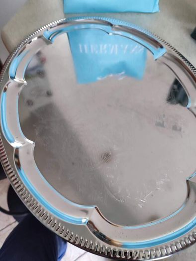 Reflective Serving Oval  SILVER Tray Engraved.