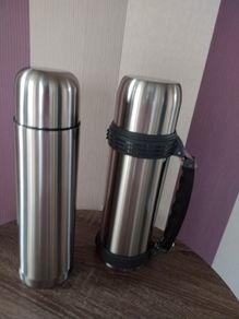 Set of x2 Stainless Steel Camping Flasks