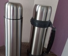 Set of x2 Stainless Steel Camping Flasks