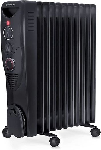 2500W Oil Filled Radiator, 11 Fin - Portable Electric Heater - Built-in Timer, 3 Heat Settings, Adjustable Thermostat, Safety Cut-Off & 24 Hour Timer MULTIPLE COLOURS AVAILABLE (FREE POSTAGE)