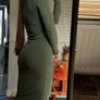 River Island Olive Green Ribbed Midi Dress XS/S Image 3