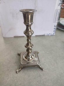 Small Silver Plated Candle Stick Holder.